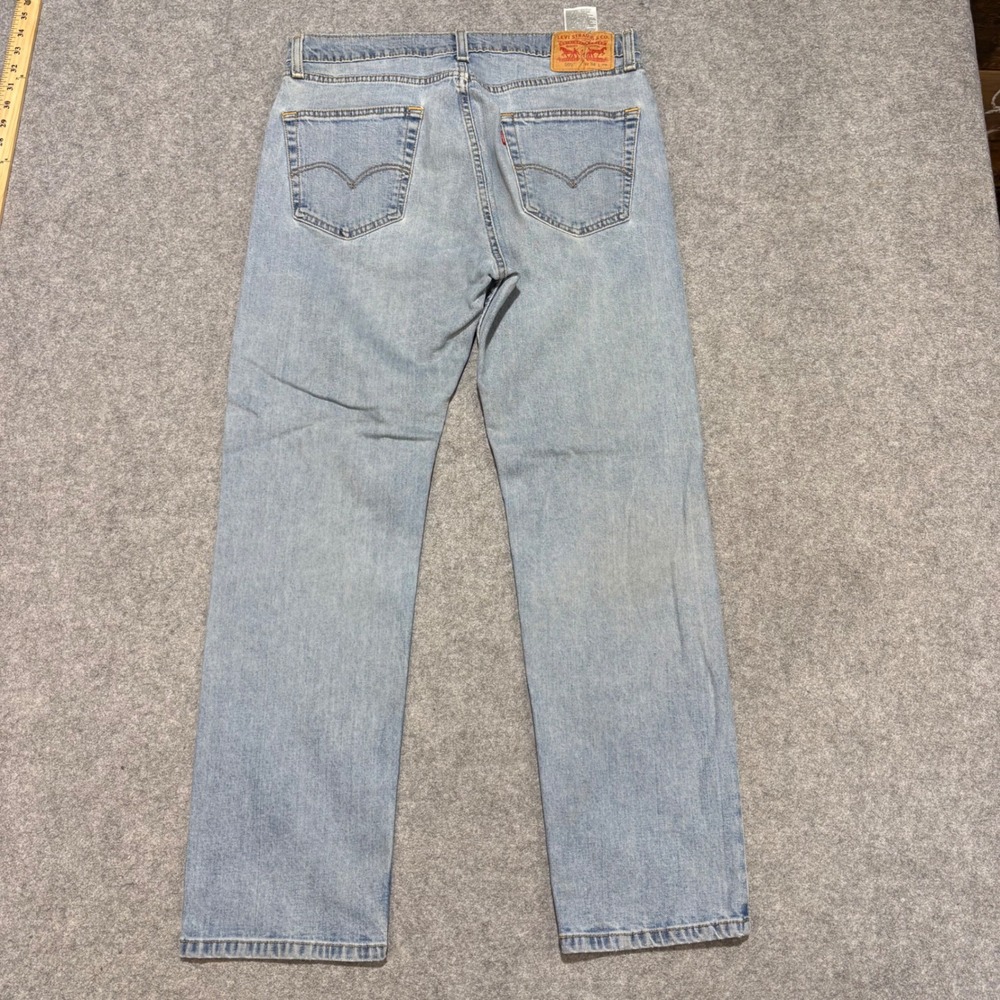 Levis 505 Regular Fit Jeans Mens 34x29 Light Wash Denim Straight Leg Pants 0423